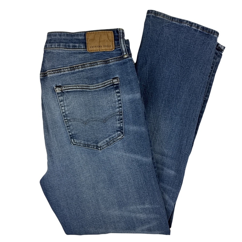 American Eagle Jeans Men's 36x34 Airflex Athletic Straight Medium Wash Denim